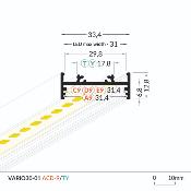 PROFILO VARIO30-01 ACDE-9/TY ANODIZZATO 2000MM (SOLO PROFILO)